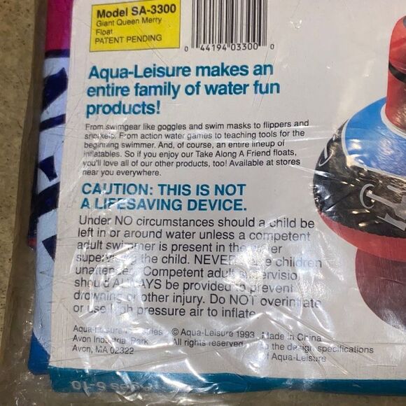 Vintage AQUA New Pool Float 3 Kid Float Triple the Fun Giant Queen Merry Float a - Picture 9 of 11